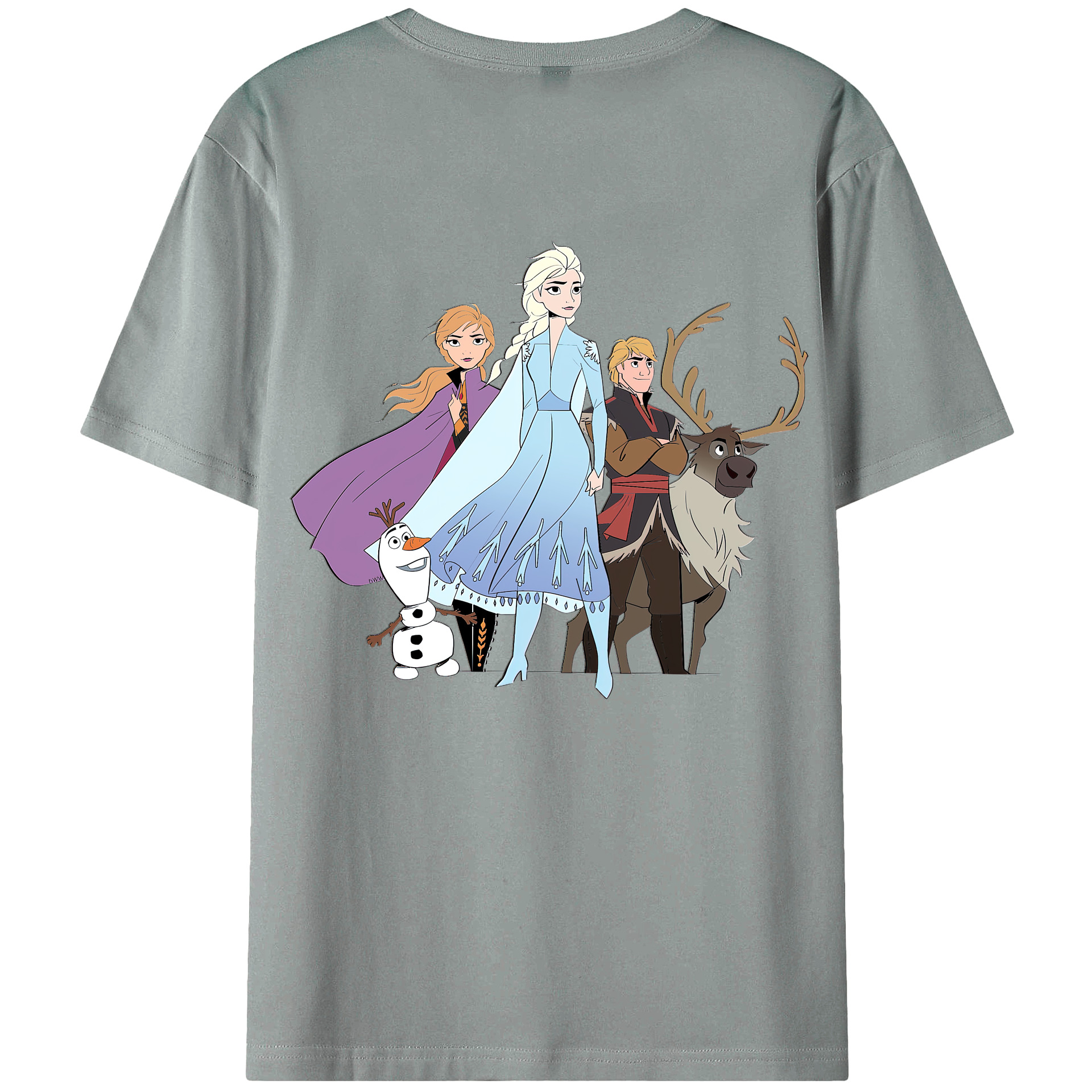 （画像用） アナと雪の女王 アンナ エルサ Frozen Anna Elsa 綿100％ メンズ半袖Tシャツ（バックプリント） 通気性